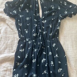 Abercrombie & Fitch Black Floral ROMPER